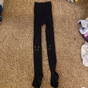 Cat Face Footed Leggings